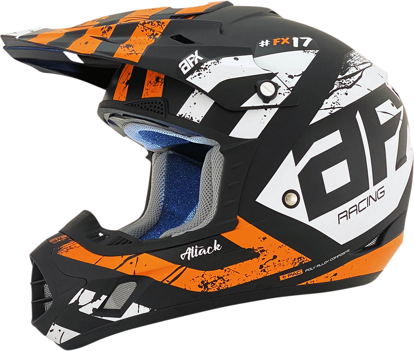 AFX FX-17 Motorcycle Helmet - Attack - Matte Black/Orange - 4XL 0110-7642