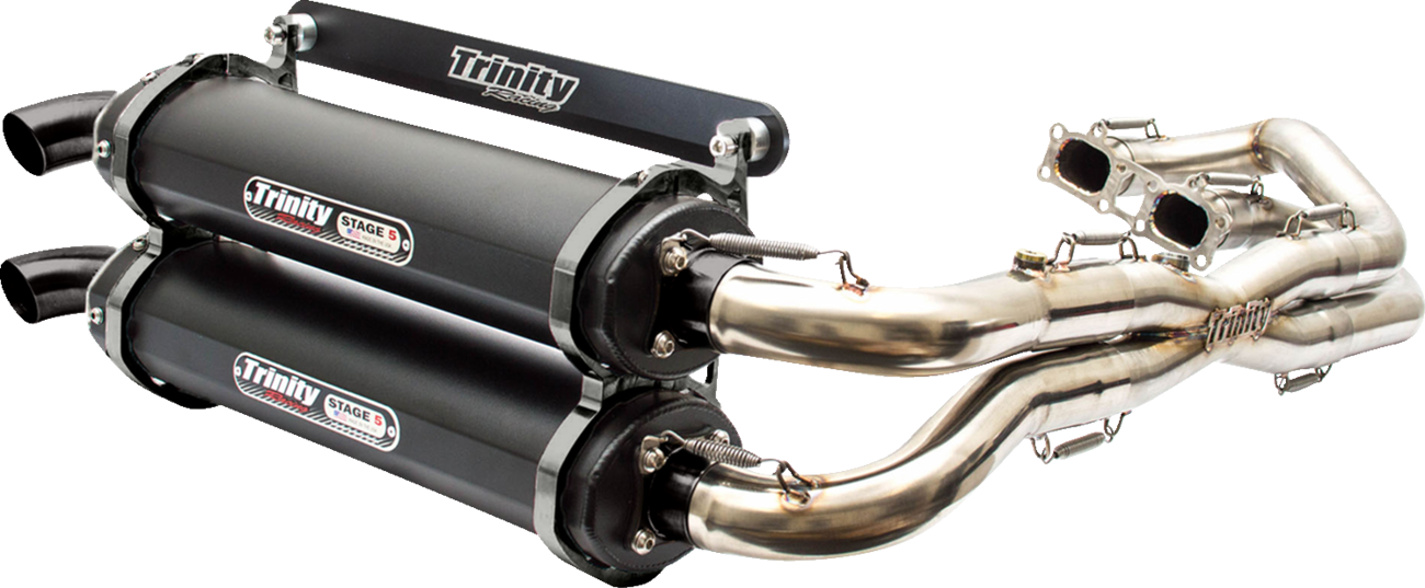 TRINITY RACING Stage 5 Dual Exhaust - Cerakote Black TR-4119D-C2