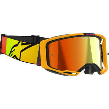 ALPINESTARS Goggles Vision 8 Goggles - Corp - Yellow/Pink - Red Mirror 5101625-5023