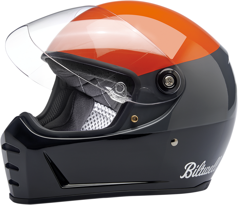 BILTWELL Lane Splitter Helmet - Gloss Podium Orange/Gray/Black - Small 1004-550-102