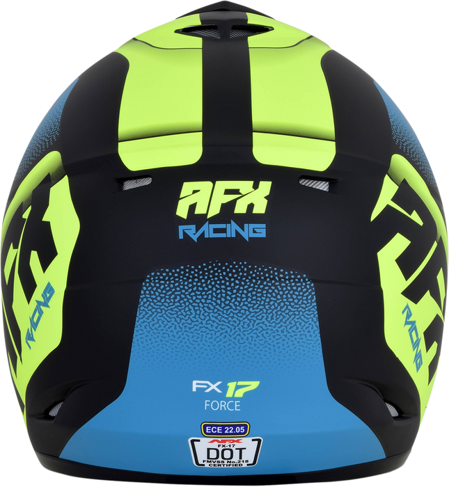 AFX FX-17 Motorcycle Helmet - Force - Matte Black/Green/Blue - XL 0110-5217