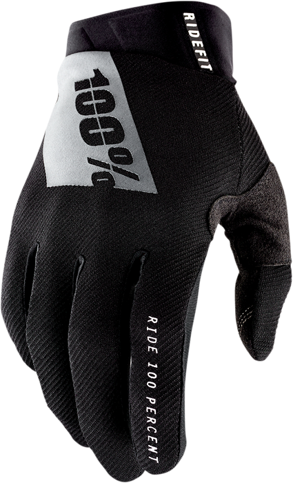 100% Ridefit Gloves - Black - Large 10010-00002