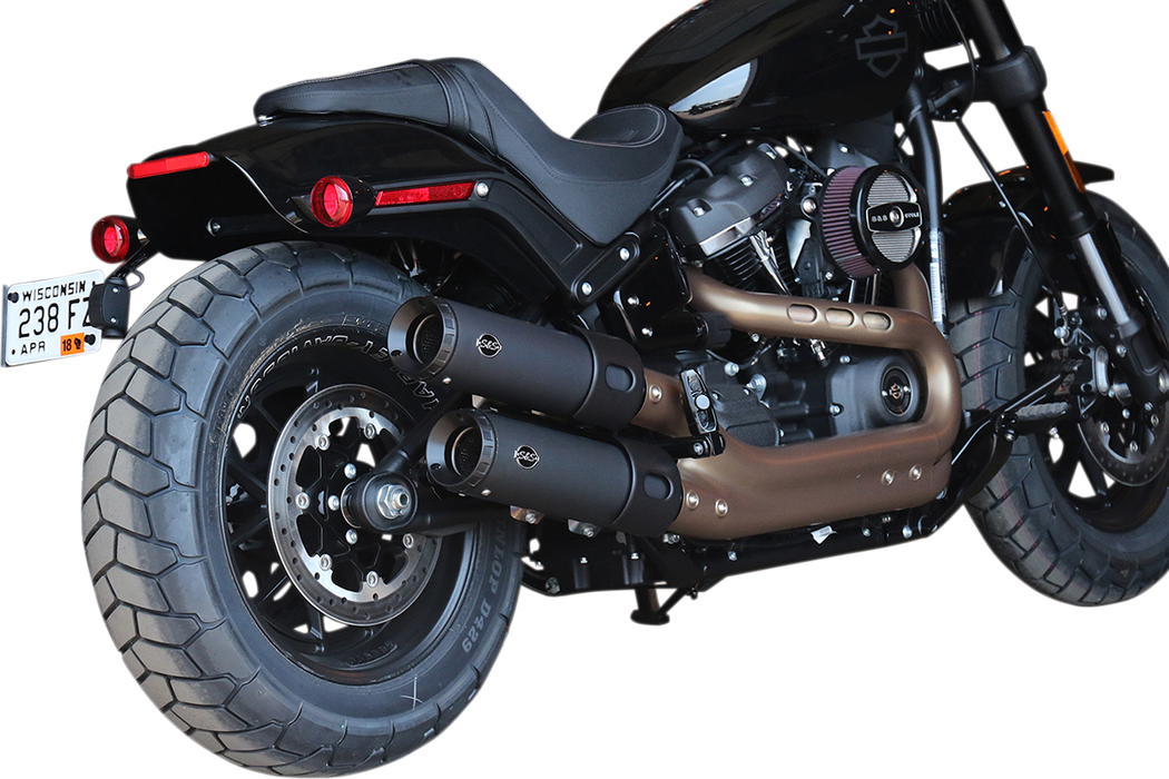 S&S CYCLE Ceramic Black Grand National Mufflers for Fat Bob 550-0734