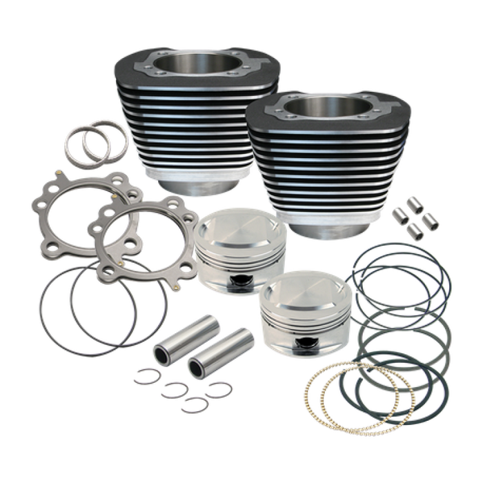 S&S Cycle 99-06 BT Replacement 3-7/8in Bore Cylinder & Piston Kit For S&S 95in Big Bore Kits- Wblack