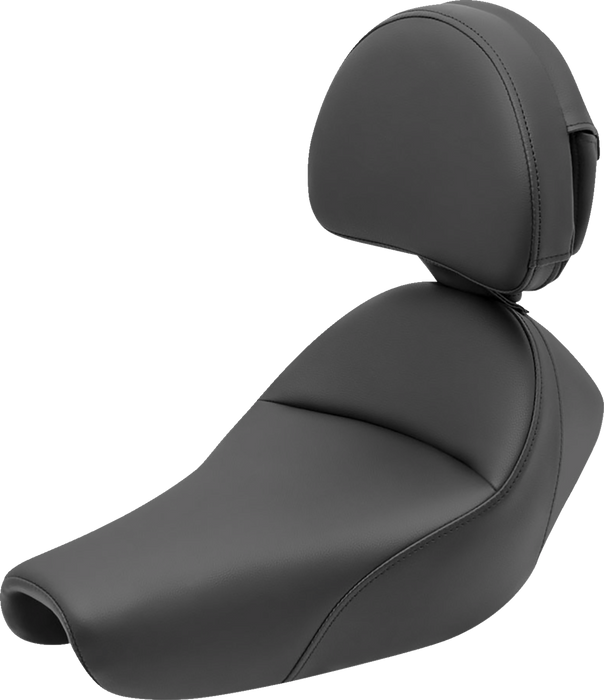 SADDLEMEN Heels Down Solo Seat - With Backrest - Plain - Black 807-11-0041