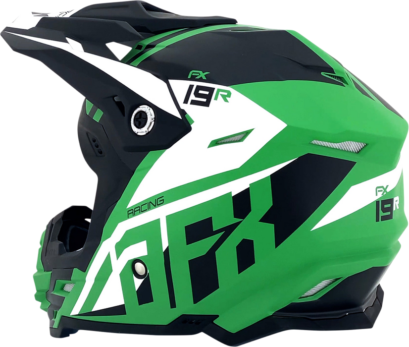 AFX FX-19R Motorcycle Helmet - Racing - Matte Green - Large 0110-7080