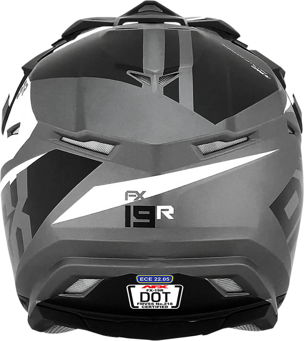 AFX FX-19R Motorcycle Helmet - Racing - Frost Gray - XL 0110-7076