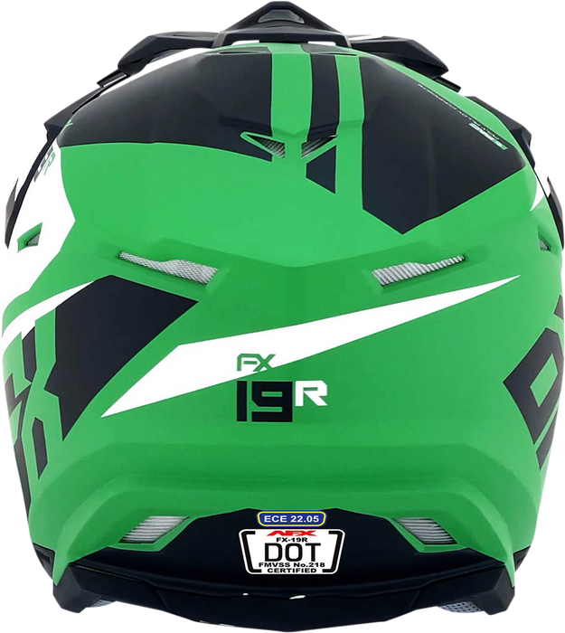 AFX FX-19R Motorcycle Helmet - Racing - Matte Green - Large 0110-7080