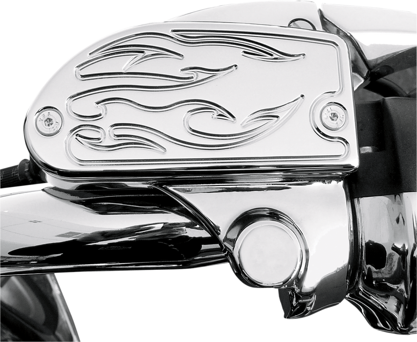 BARON Master Cylinder Cover - Flame - Yamaha - Chrome BA-7629-03