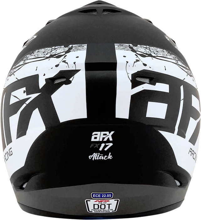 AFX FX-17Y Motorcycle Helmet - Attack - Matte Black/Silver - Small 0111-1399