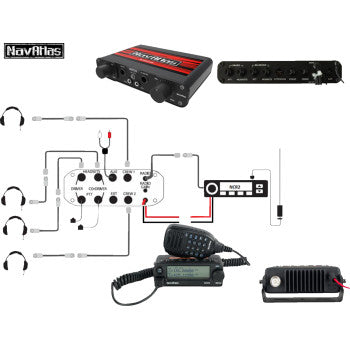 NAVATLAS Intercom/Radio and Headset Kit - 4-Seat - Black NI2ROHBK4