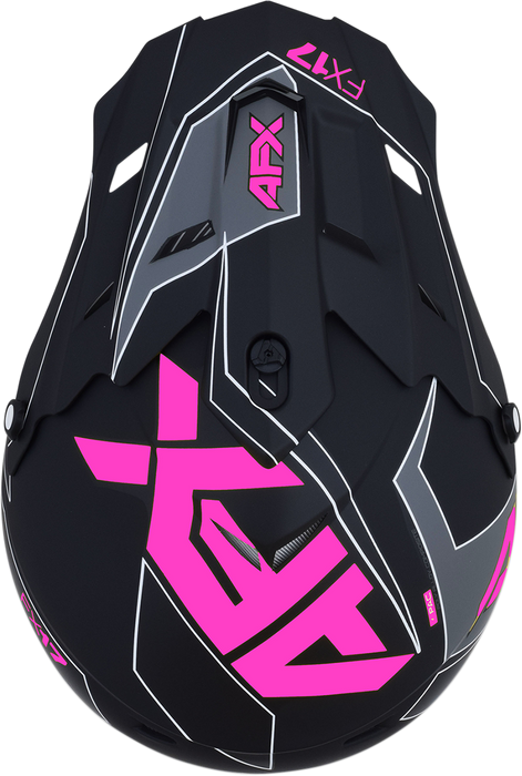 AFX FX-17 Motorcycle Helmet - Aced - Matte Black/Pink - XS 0110-6509