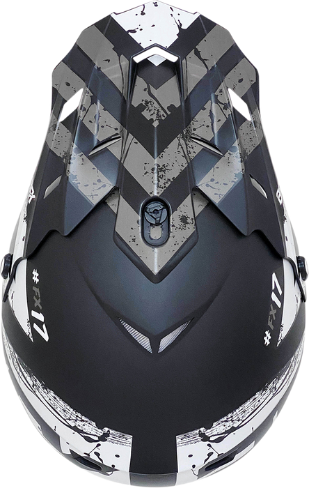 AFX FX-17 Motorcycle Helmet - Attack - Matte Black/Silver - XS 0110-7142