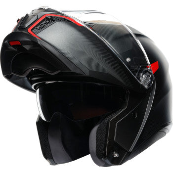 AGV Tourmodular Motorcycle Helmet - Frequency - Matte Gunmetal/Red - Large 211251F2OY00514