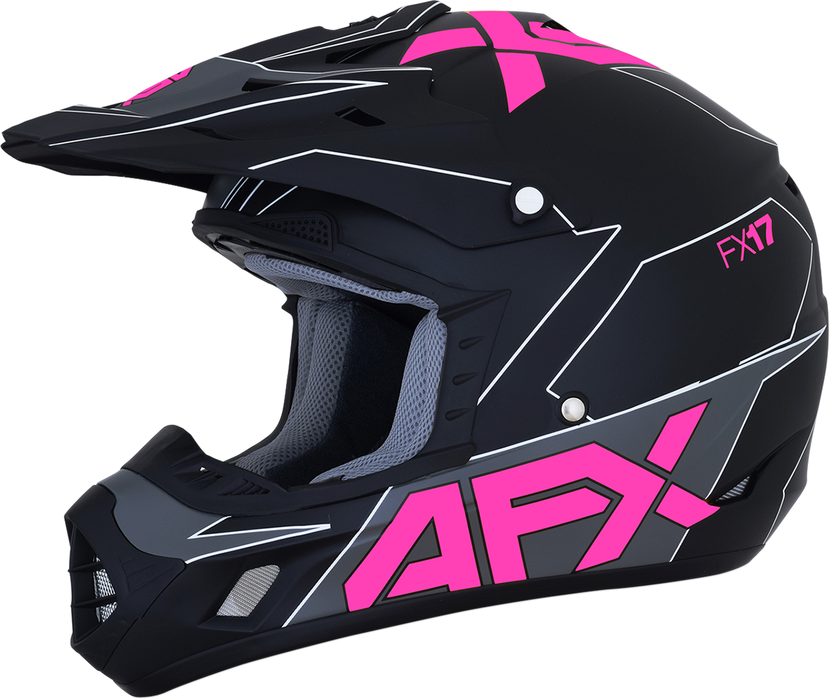 AFX FX-17 Motorcycle Helmet - Aced - Matte Black/Pink - XS 0110-6509