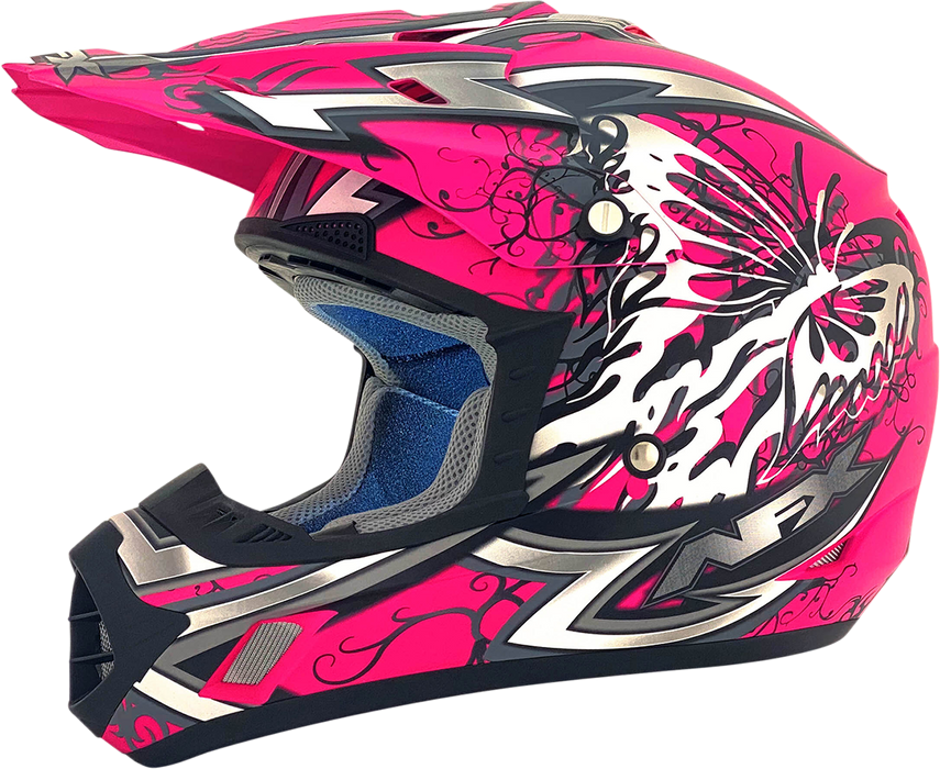 AFX FX-17 Motorcycle Helmet - Butterfly - Matte Hot Pink - Large 0110-7109