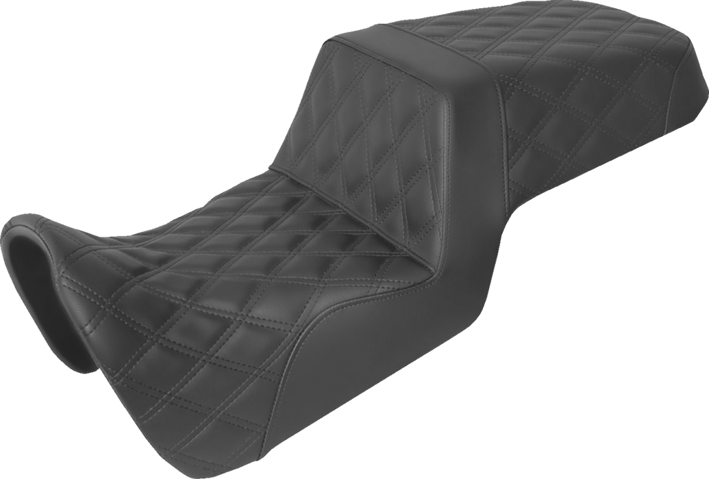 SADDLEMEN Step Up Seat - Full Lattice Stitch - Black 821-34-175