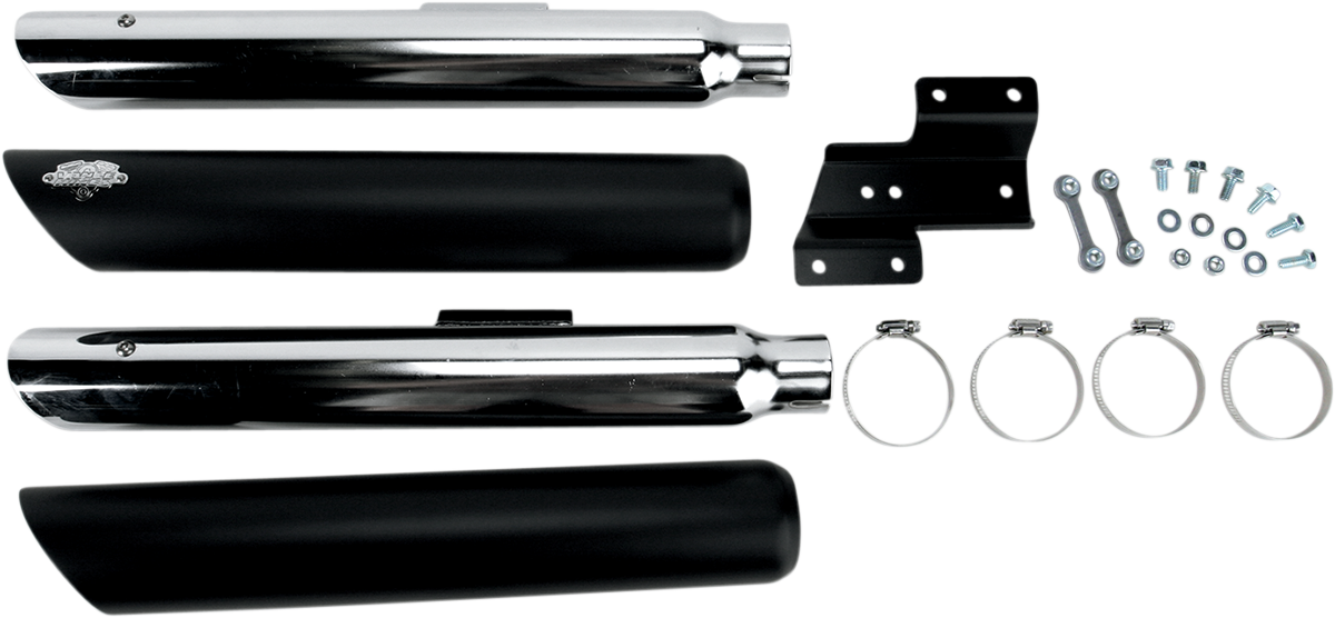 VANCE & HINES Twin Slash Mufflers - Black 46841