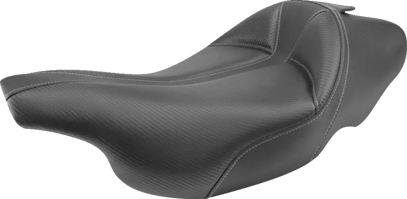 SADDLEMEN Dominator Solo Seat - Extended Reach - Stitched - Black w/ Gray Stitching - FLHT/FLTR '97-'07 897-07-0042