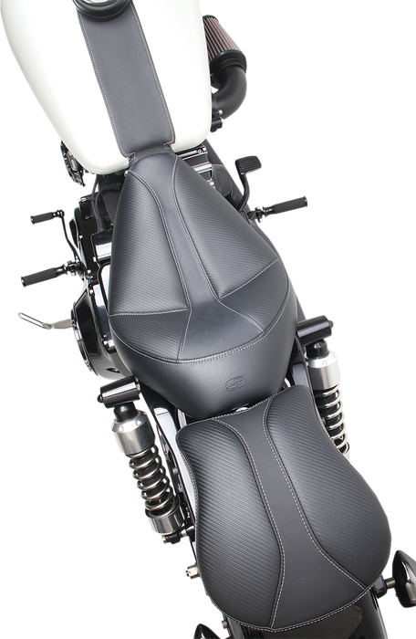 SADDLEMEN Dominator Solo Seat - Stitched - Black w/ Gray Stitching - FXD/WG '96-'03 896-04-0042