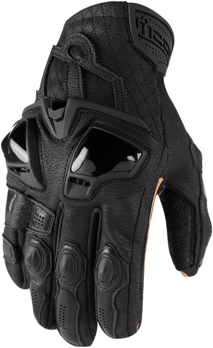 ICON Hypersport™ Short Motorcycle Leather Gloves - Black - Small 3301-3533