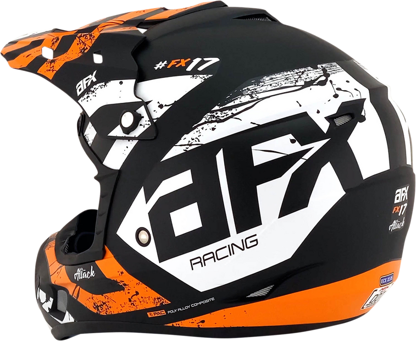 AFX FX-17 Motorcycle Helmet - Attack - Matte Black/Orange - XS 0110-7154