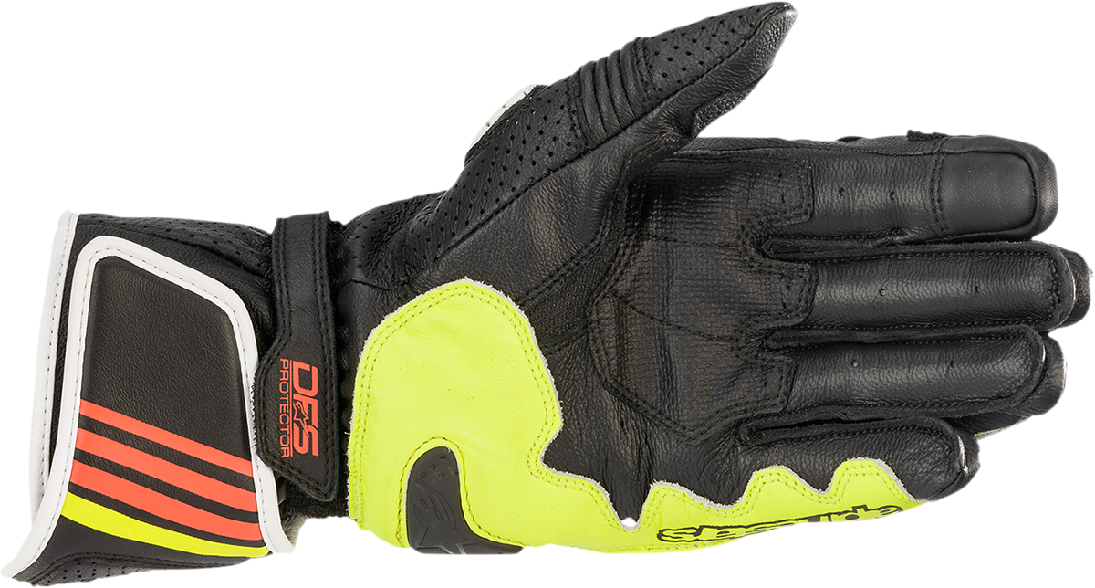 ALPINESTARS GP Plus R v2 Gloves - Metallic Gray/Black/Fluo Yellow/Fluo Red - 2XL 3556520-9135-2X