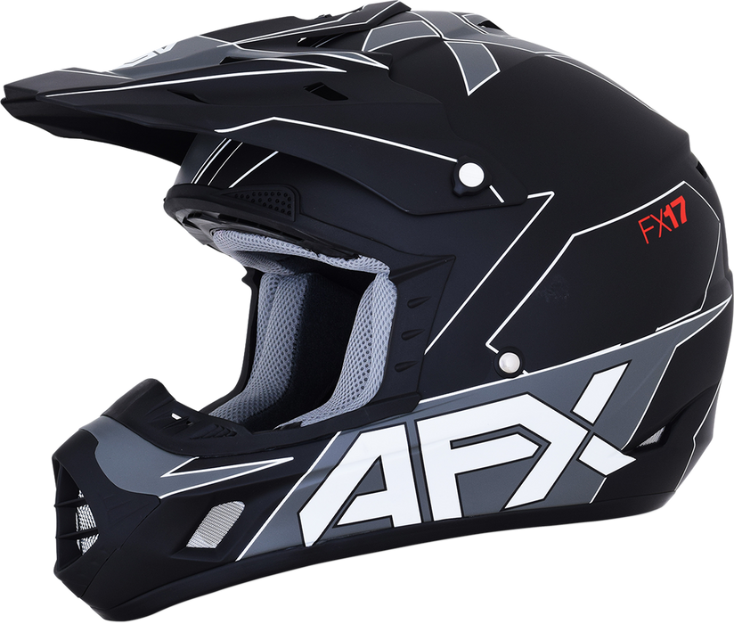 AFX FX-17 Motorcycle Helmet - Aced - Matte Black/White - 2XL 0110-6493