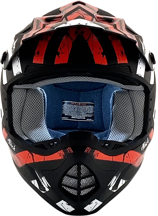 AFX FX-17Y Motorcycle Helmet - Attack - Matte Black/Red - Large 0111-1404