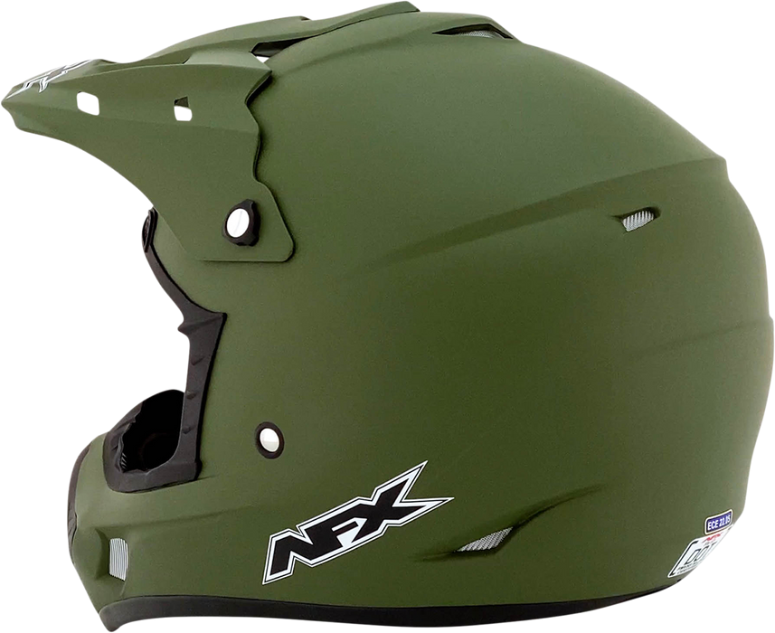 AFX FX-17 Motorcycle Helmet - Flat Olive Drab - Large 0110-4449