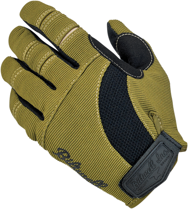 BILTWELL Moto Gloves - Olive/Black - Medium 1501-0309-003