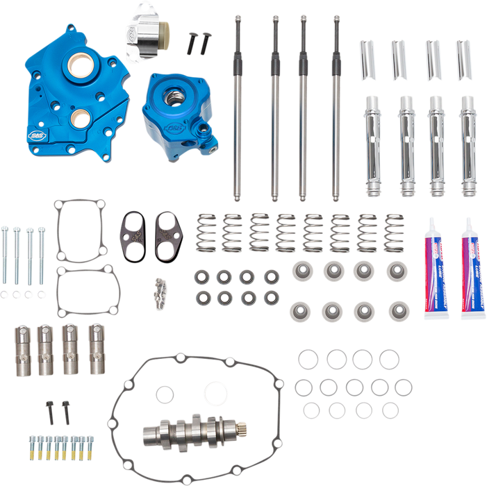 S&S CYCLE Cam Chest Kit with Plate M8 - Chain Drive - Water Cooled - 540 Cam - Chrome Pushrods 310-1116A