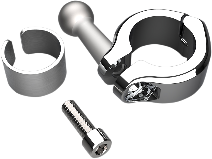 CIRO Ball Mount - Aluminum Clamp - 7/8" - 1" Handlebars - Chrome 50128