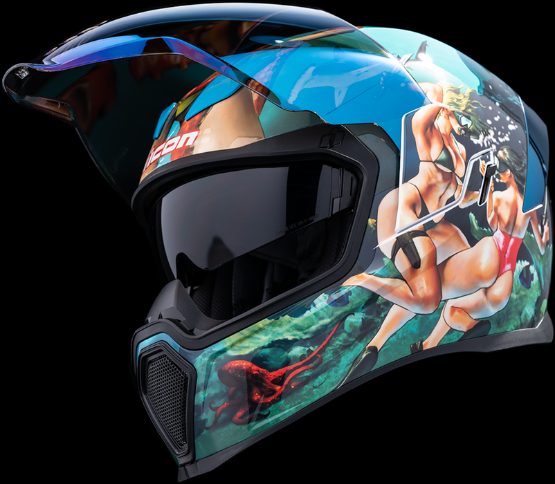 ICON Airflite™ Motorcycle Helmet - Pleasuredome4 - Blue - XS 0101-15000