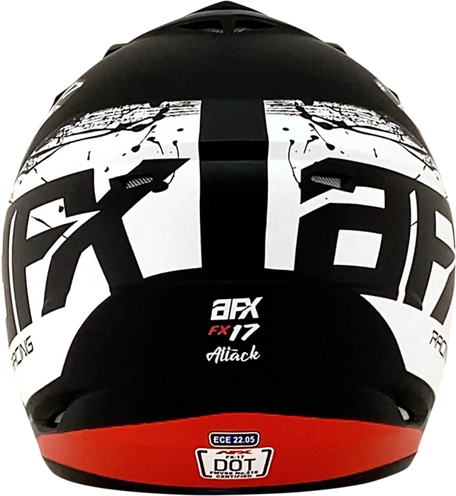 AFX FX-17Y Motorcycle Helmet - Attack - Matte Black/Red - Large 0111-1404