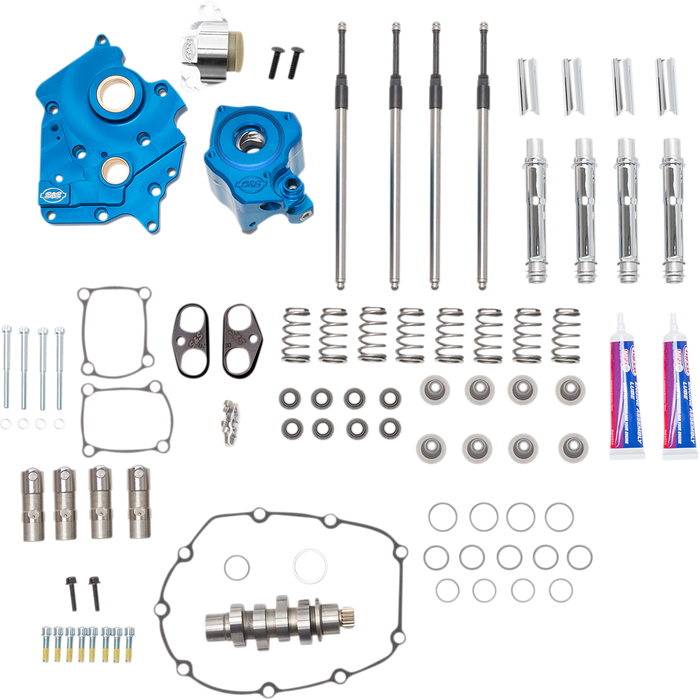 S&S CYCLE Cam Chest Kit with Plate M8 - Chain Drive - Water Cooled - 550 Cam - Chrome Pushrods 310-1080B