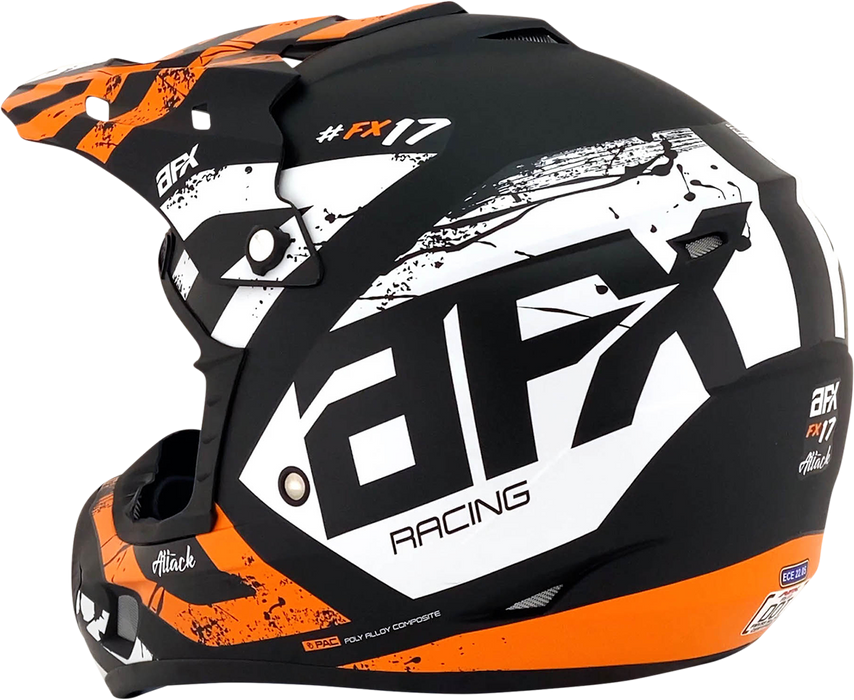 AFX FX-17Y Helmet - Attack - Matte Black/Orange - Large 0111-1407