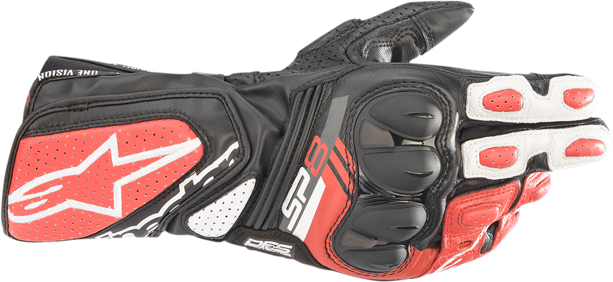 ALPINESTARS SP-8 V3 Gloves - Black/White/Bright Red - 3XL 3558321-1304-3X