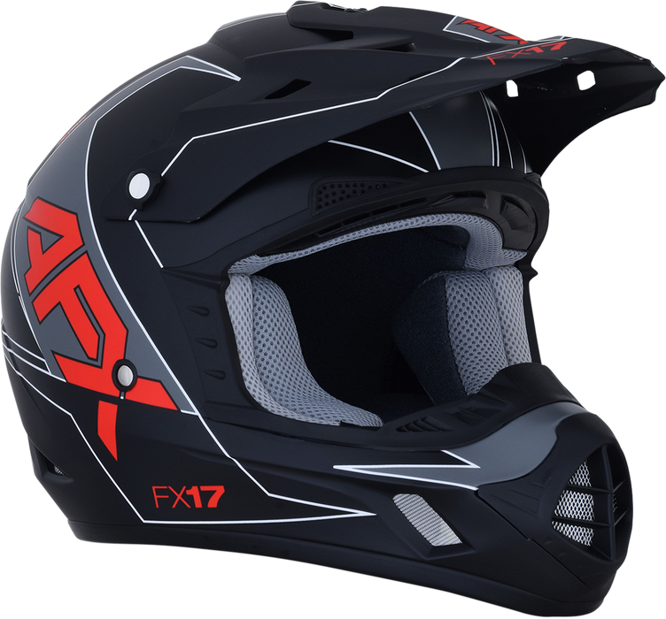 AFX FX-17 Helmet - Aced - Matte Black/Red - Large 0110-6486