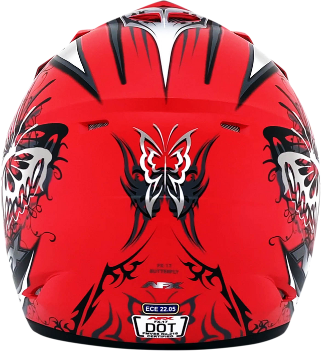 AFX FX-17Y Motorcycle Helmet - Butterfly - Matte Ferrari Red - Medium 0111-1385