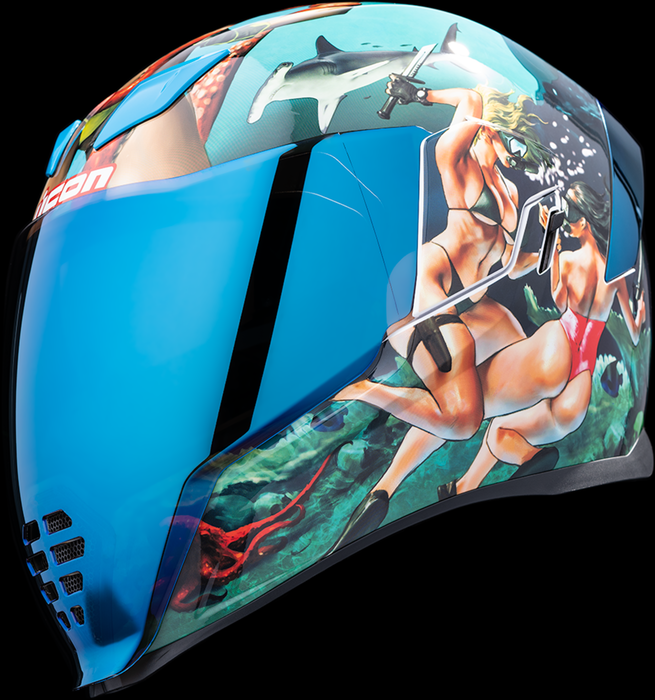 ICON Airflite™ Motorcycle Helmet - Pleasuredome4 - Blue - XS 0101-15000