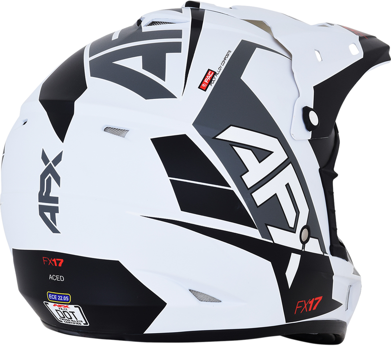 AFX FX-17 Helmet - Aced - Matte White/White - Small 0110-6494