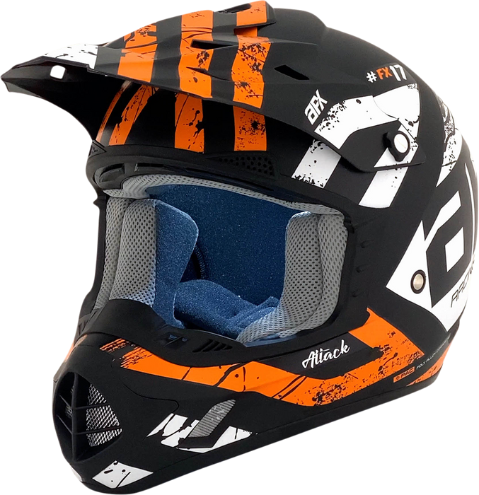 AFX FX-17 Motorcycle Helmet - Attack - Matte Black/Orange - Large 0110-7157