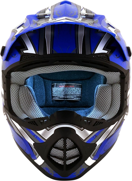 AFX FX-17 Motorcycle Helmet - Butterfly - Matte Blue - XS 0110-7121