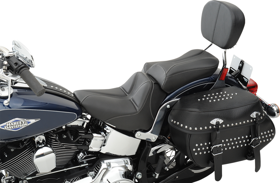 SADDLEMEN Dominator Pillion Pad - Standard Reach - Black w/ Gray Stitching 806-23-0162