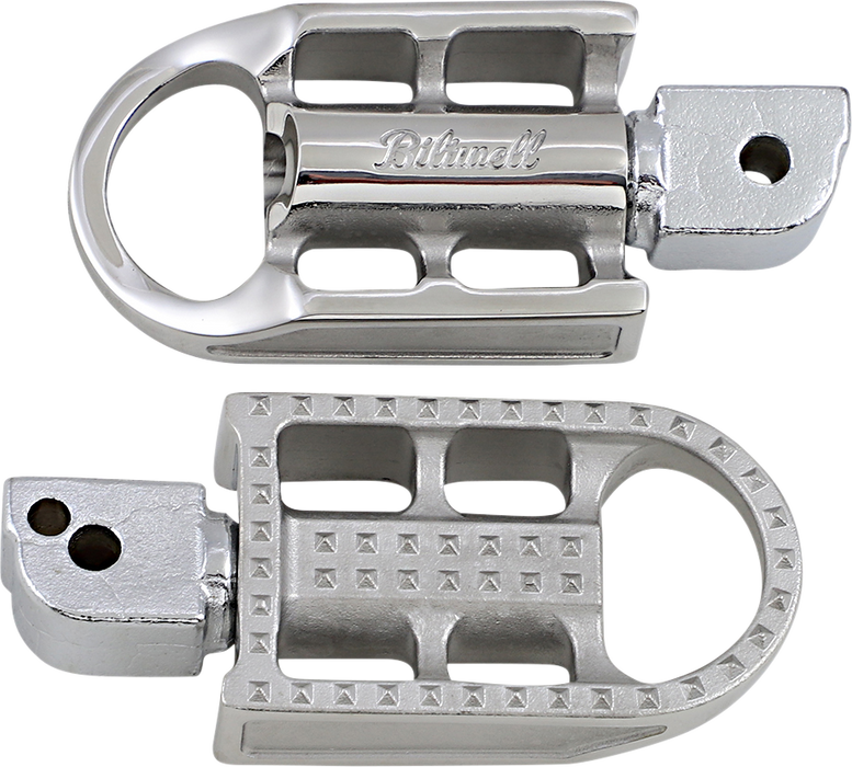 BILTWELL Mushman Footpegs - Standard - Raw Polished 7002-302-04