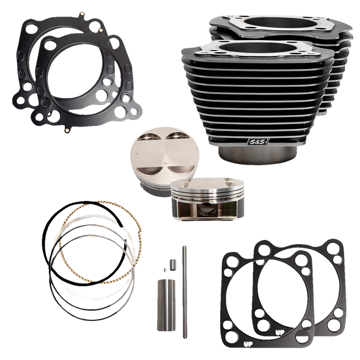 S&S CYCLE 128" Big Bore Cylinder Kit - M8 - Black Granite  910-0733