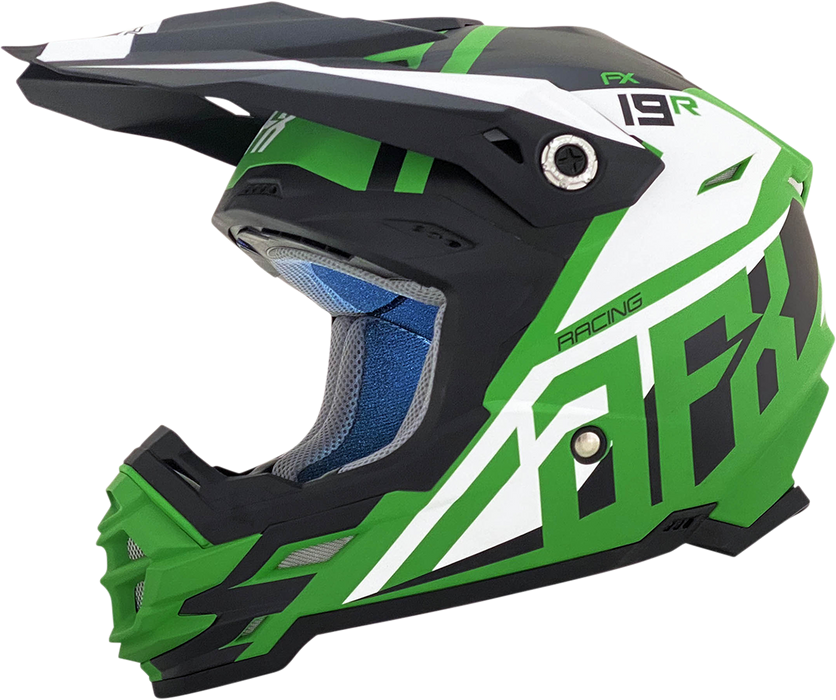 AFX FX-19R Motorcycle Helmet - Racing - Matte Green - Large 0110-7080