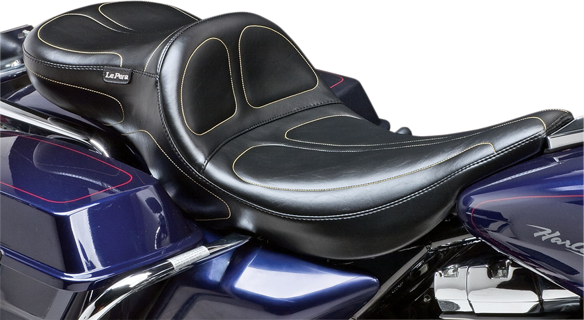 LE PERA Maverick Daddy Long Legs Seat - Black - Stitched - FLT '97-'01 LN-957DL