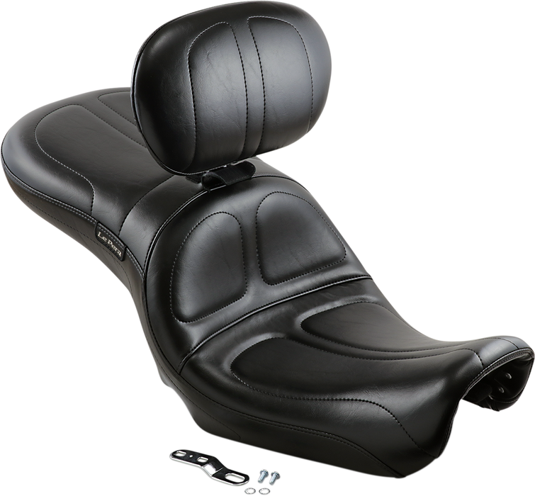 LE PERA Maverick Seat - With Backrest - Stitched - Black - FXD '06-'17 LK-970BR